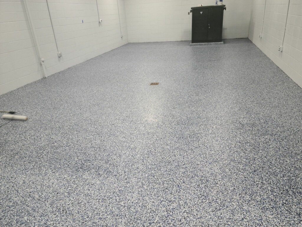 Blue epoxy floors