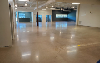 polished concrete floors in commercial building