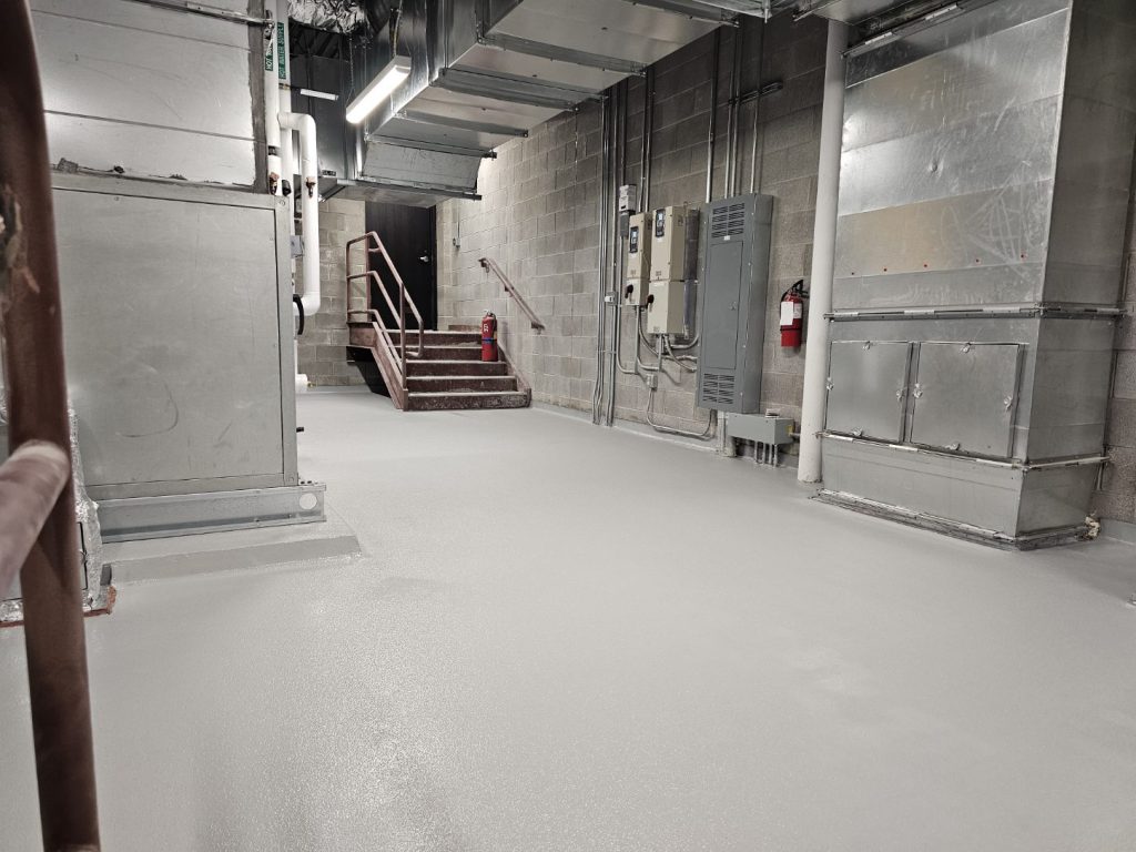 Completed epoxy flooring project