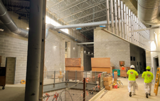commercial painting project in a warehouse